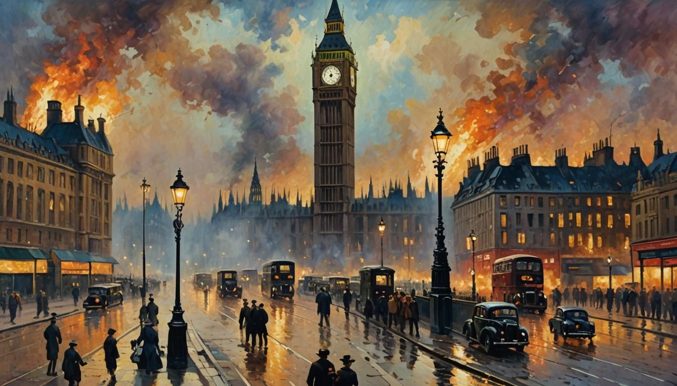 ''LONDON WARTIME BLITZ'' WW2 Wartime Scene (Image 01)