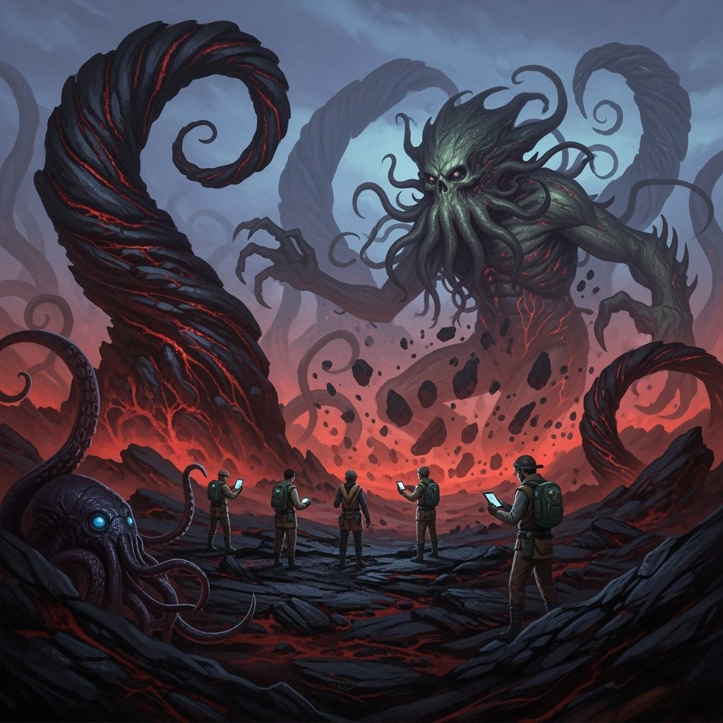 Eldritch Creature Ambush on Barren Alien Planet