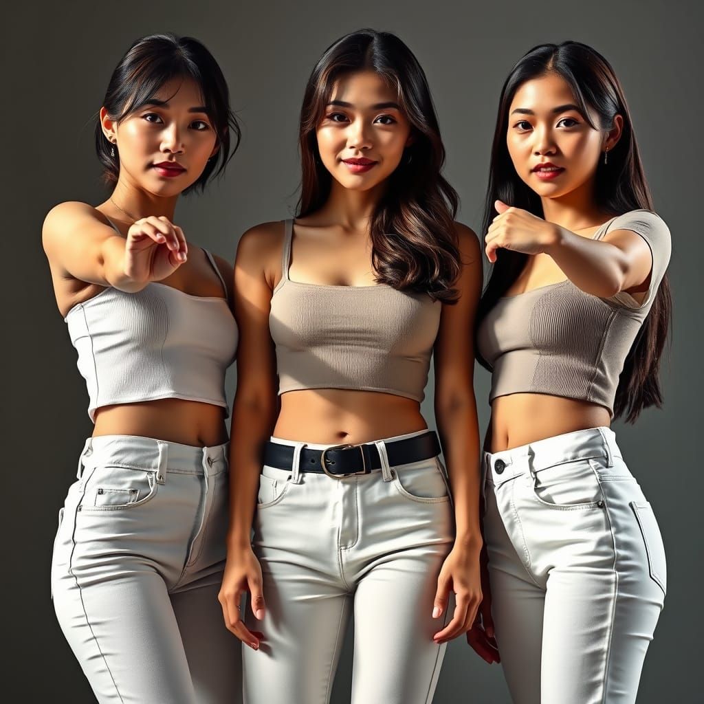 Hyper-Realistic Portrait of Confident Japanese Women