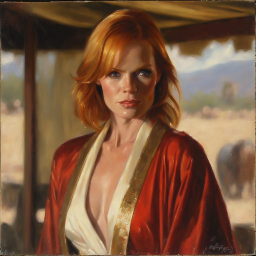 Retro Oil Portrait of a Cynical Beauty