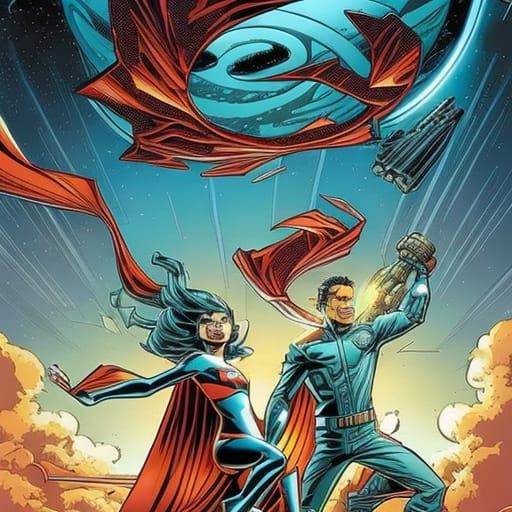 Rick and Morty Meet Superman in Space Comic Art