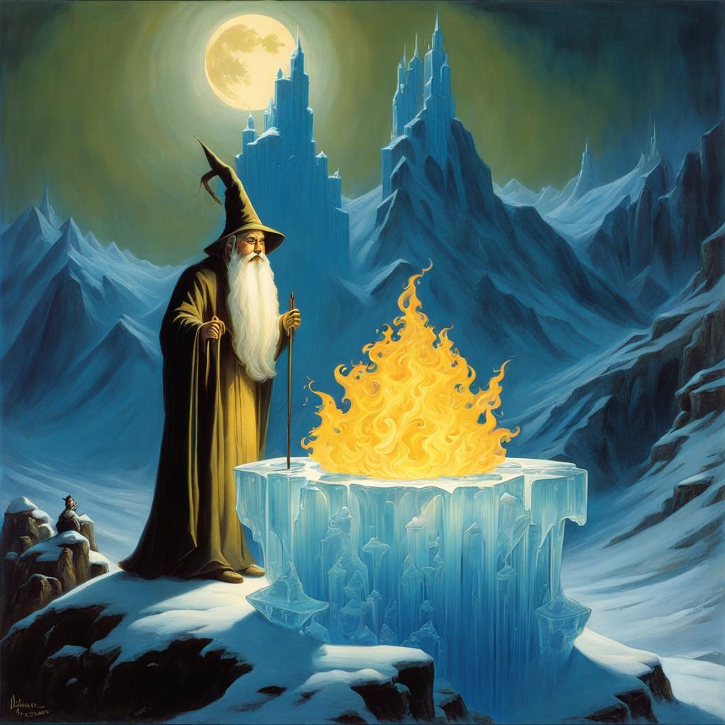 Icy Wizard Sculpture in Chughtai Style
