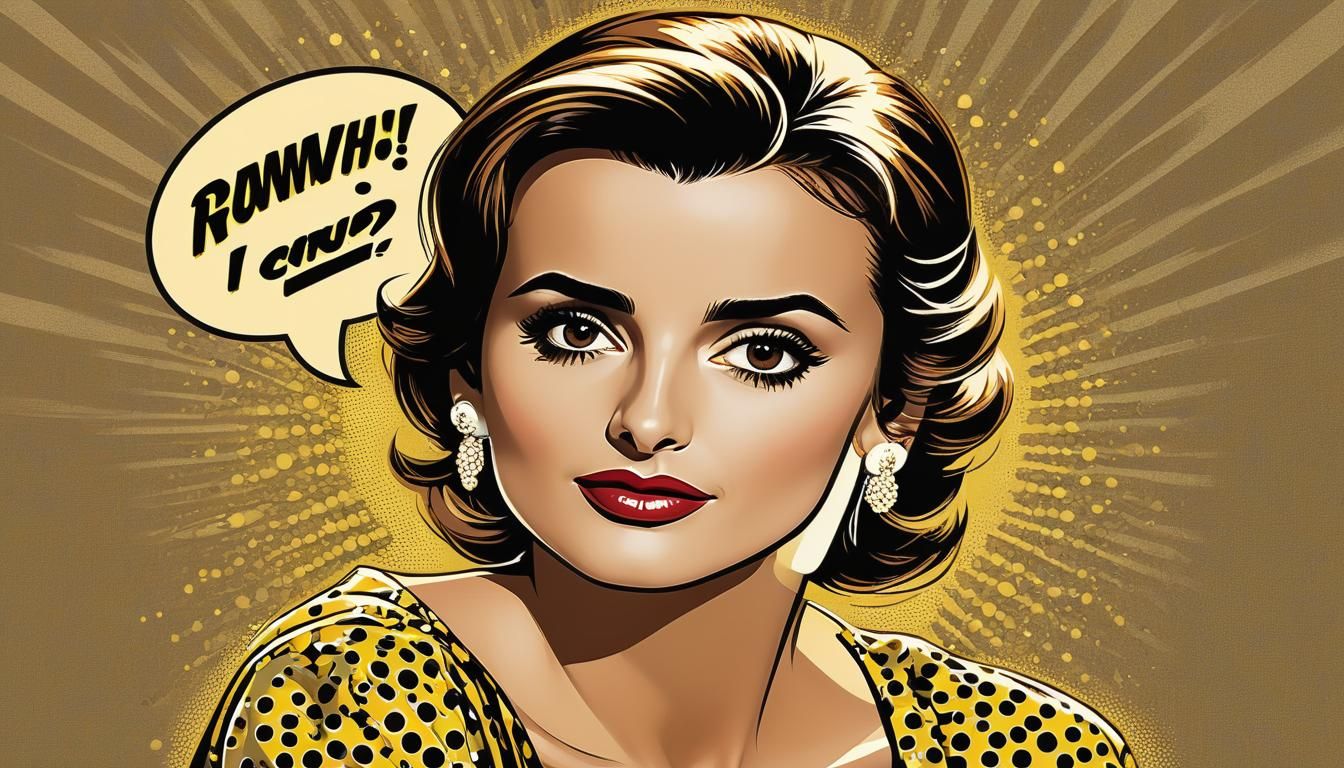 Pop Art Portrait of Woman in Pin-Up Pose