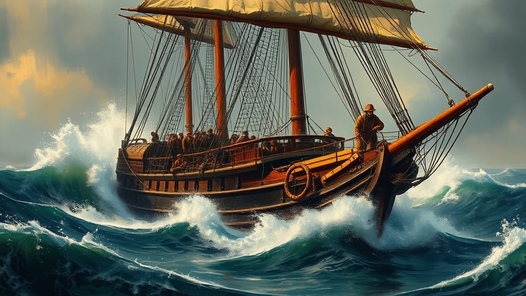 Shipwreck in a Storm, Maritime Painting