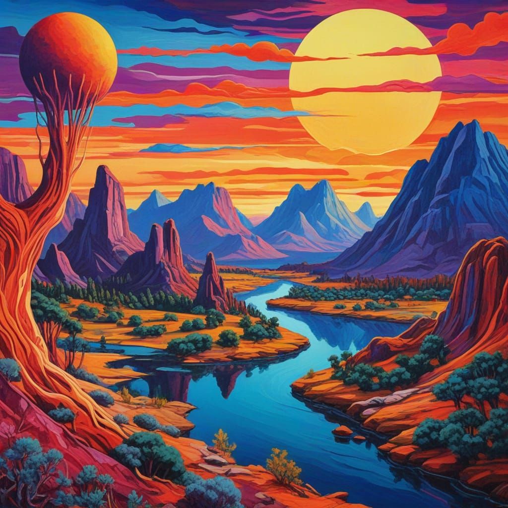 Futuristic Fauvist Desert Invasion