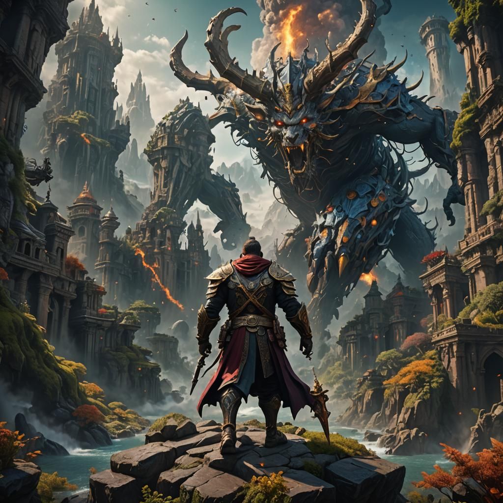 Powerful Figure in Detailed Matte Painting
