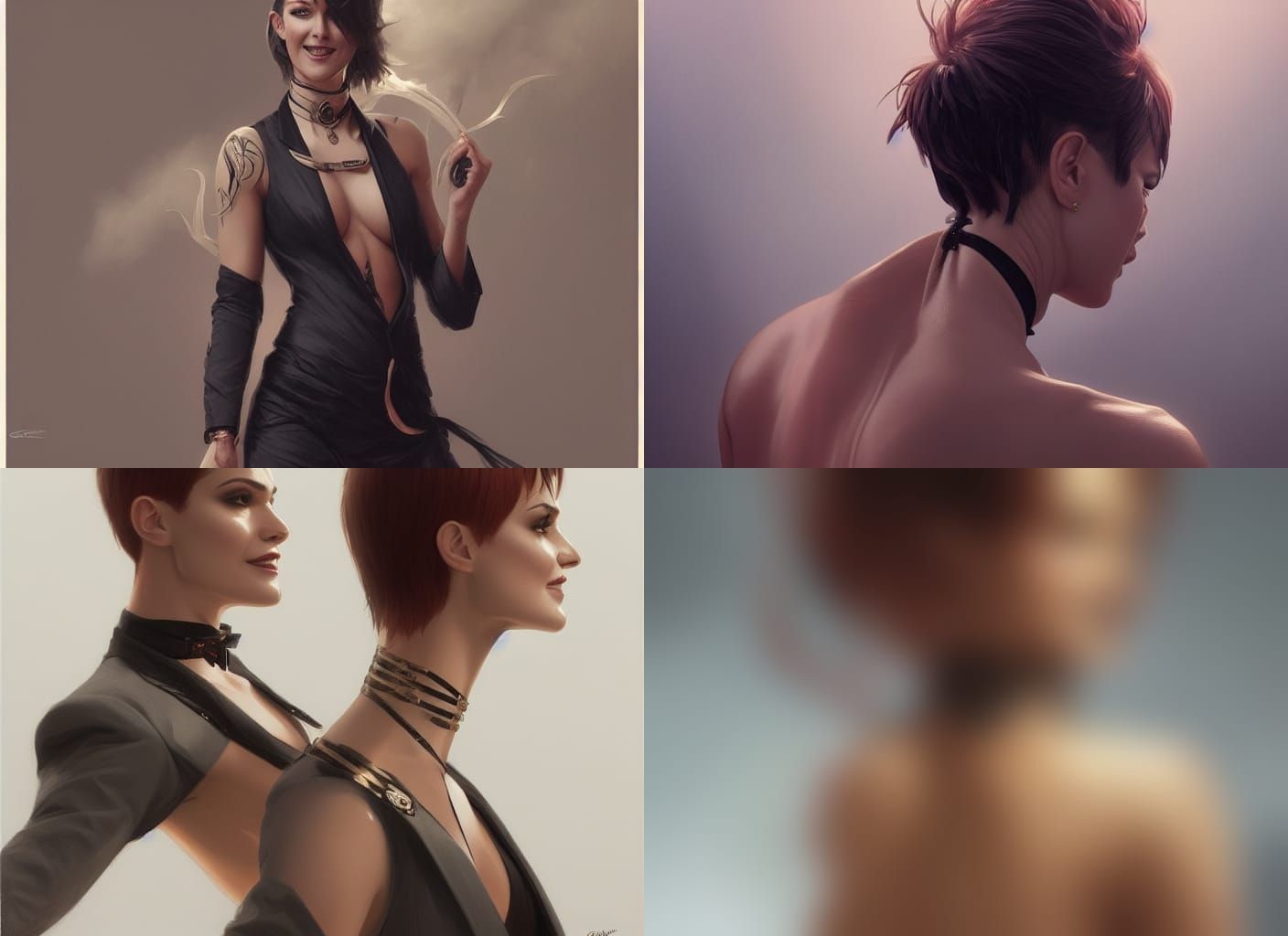 Striking Dancer in Business Suit, Hyper-Realistic Portrait