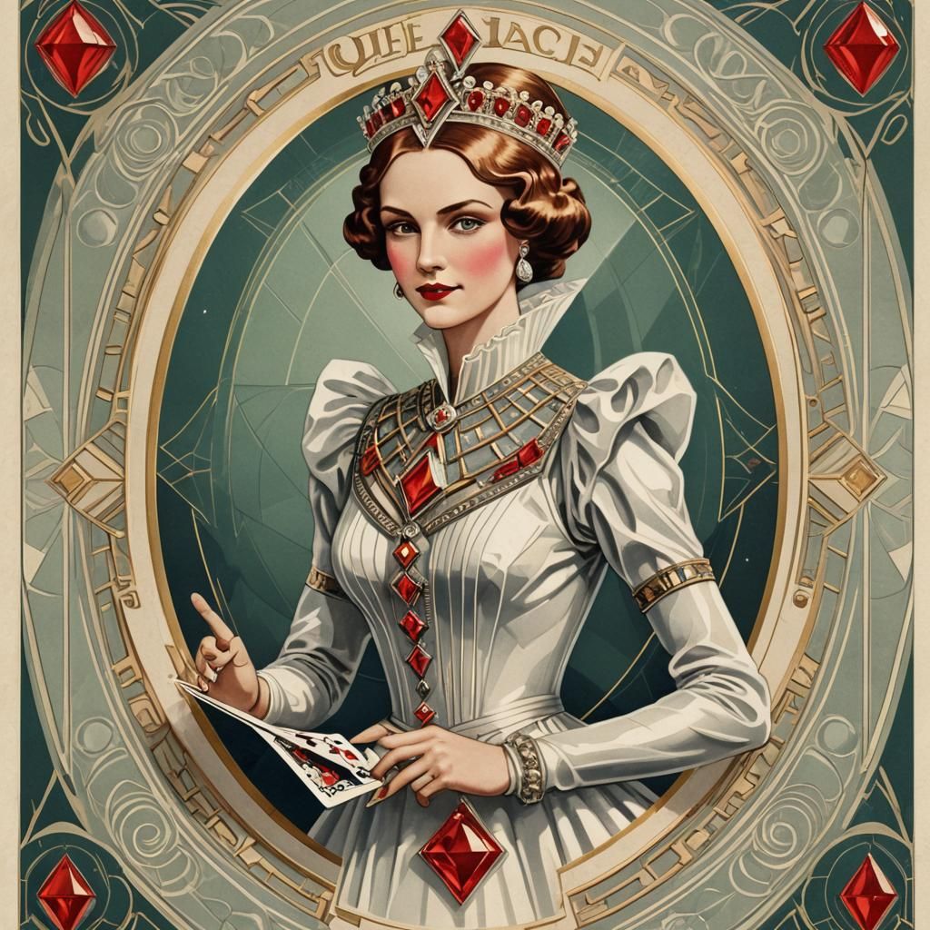 Queen of Diamonds: Chemist in Art Deco Frame