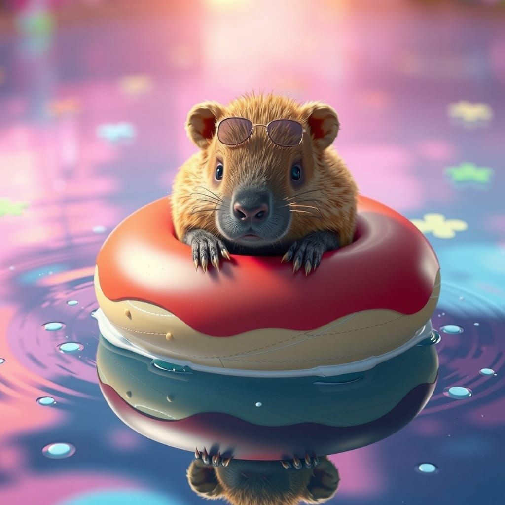 Capybara in Tropical Oasis