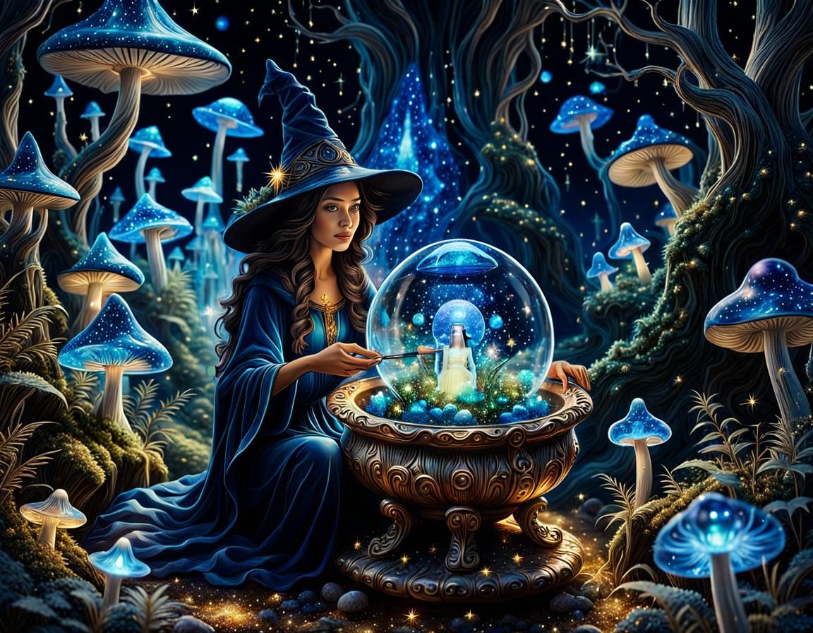 Witchcraft in the Starlit Mushroom Forest