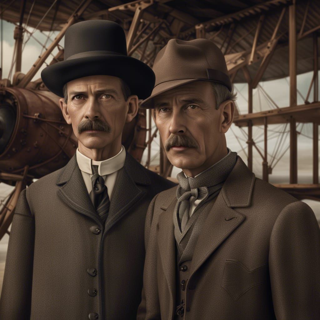 Wilbur and Orville Wright in 1903