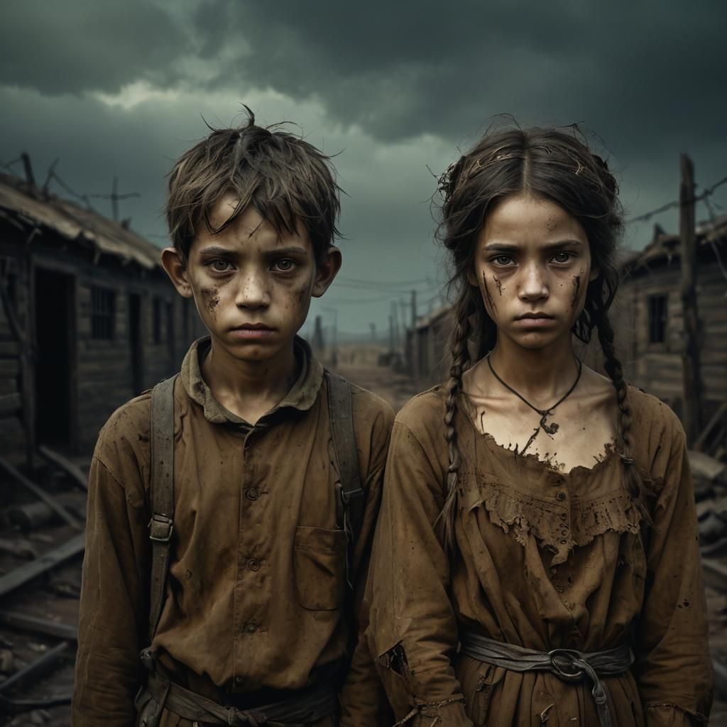 Ethereal Ghost Portrait in Somber Landscape