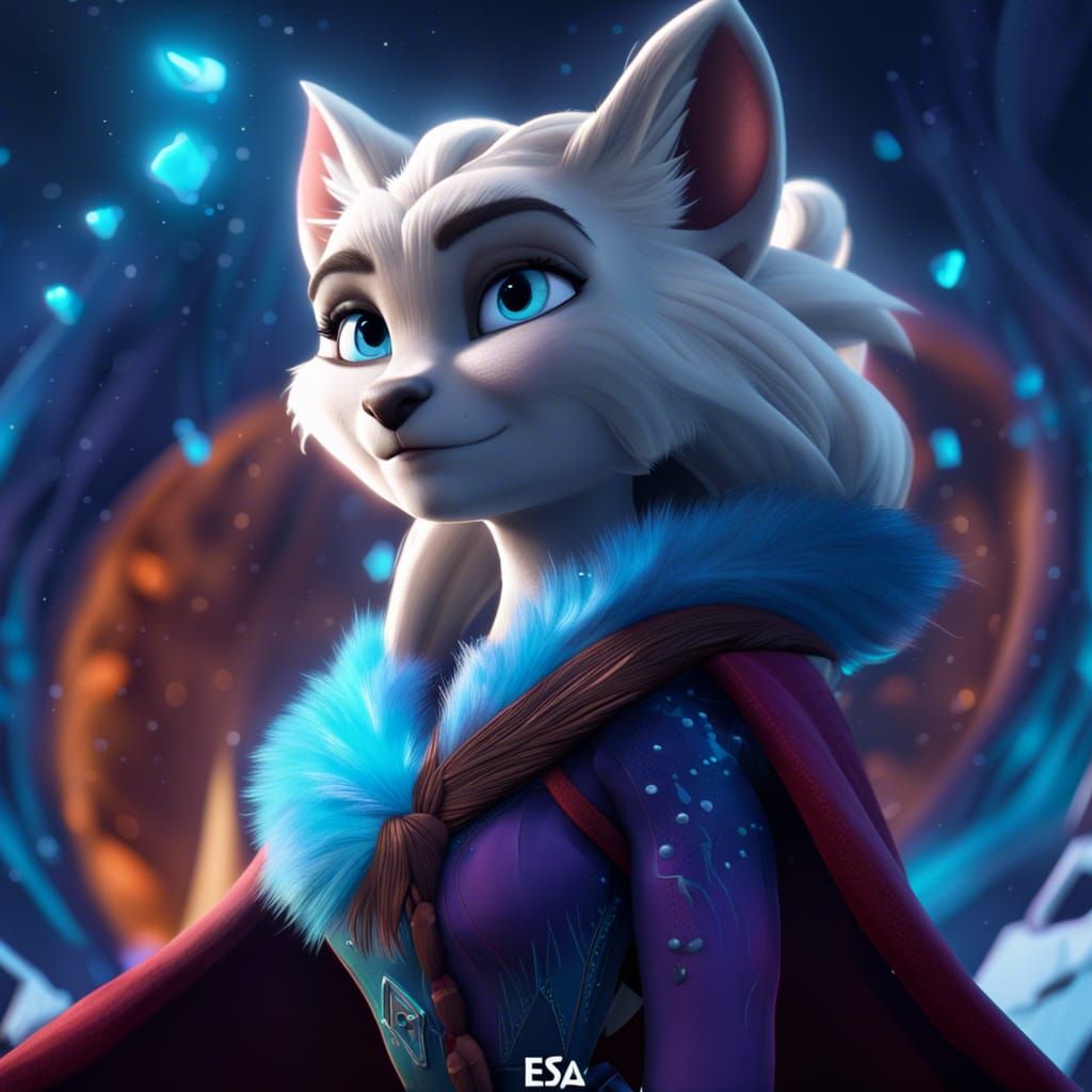 Elsa as Furry Lombax Girl: Detailed Concept Art