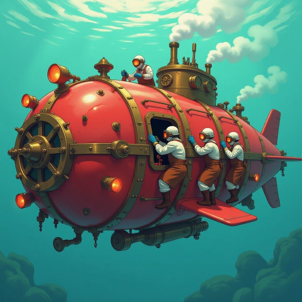 Steampunk Artery Submarine: Whimsical Engineering