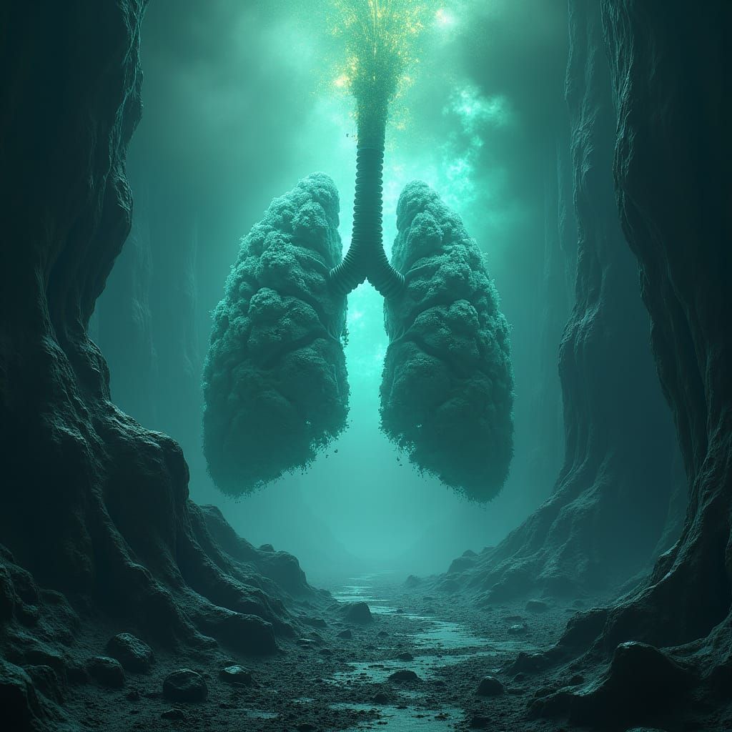 Surreal Lung Landscape Inspired by Pulmonary Disease