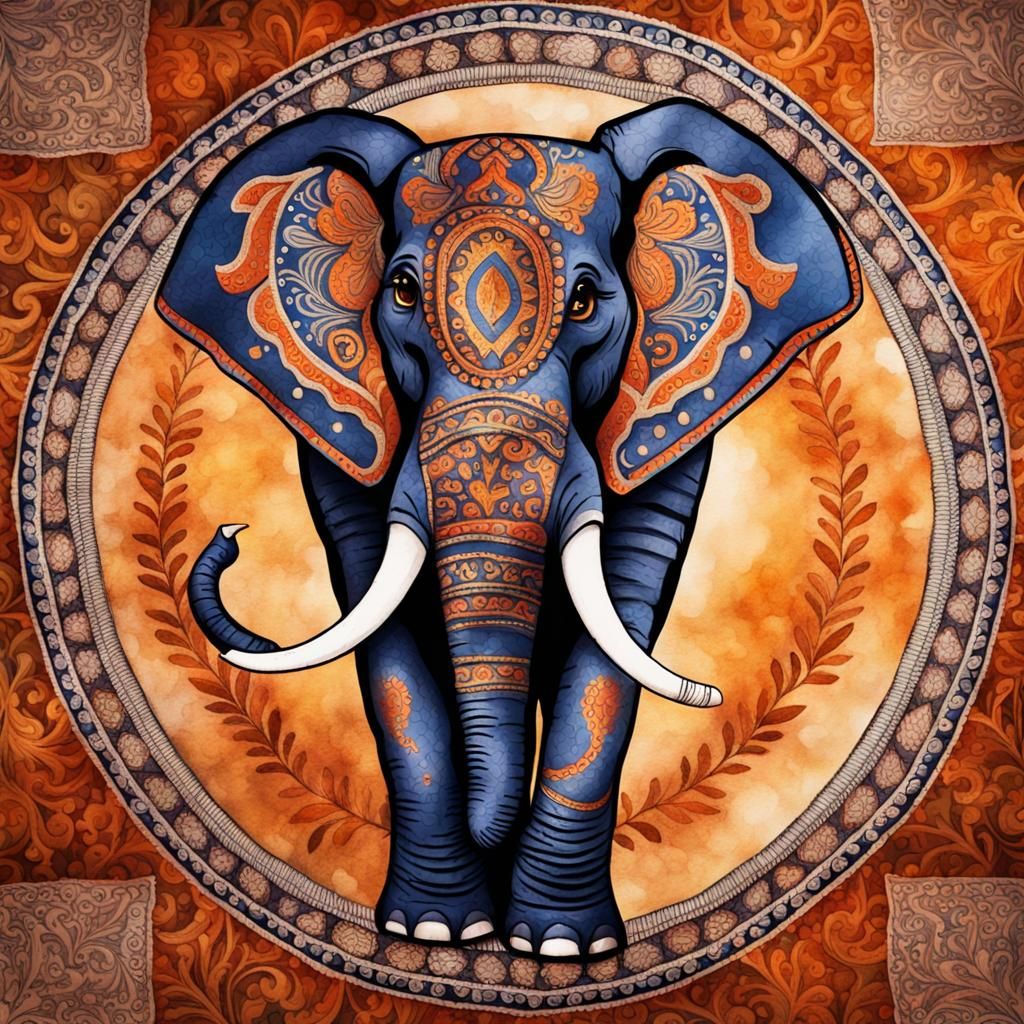 Batik Elephant Silk Scarf: Professional Photography