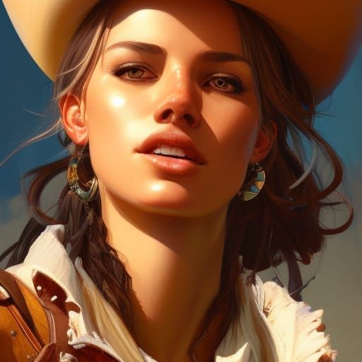 Cowgirl Portrait in Wild West Rodeo Style