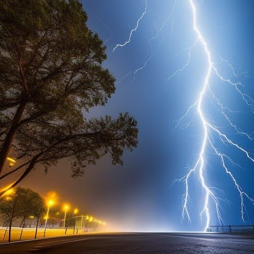 Photorealistic Lightning Storm in Fantasycore Style