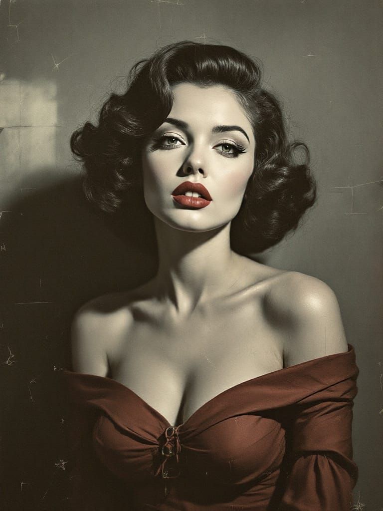 Gerhard Richter Style Pin-Up with Vinyl Distortion