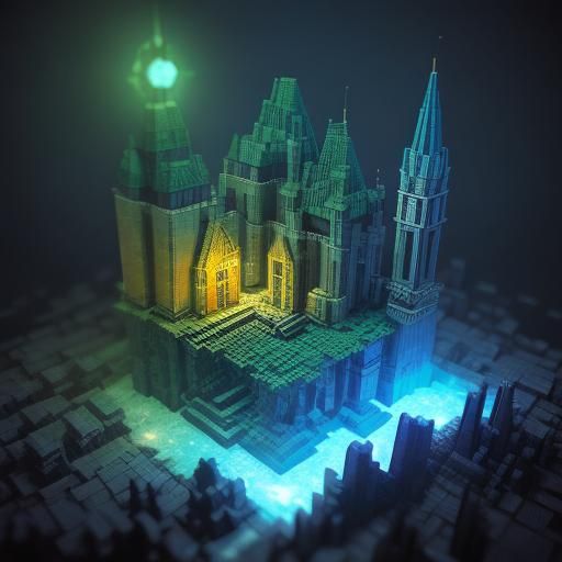 Voxel Fantasy Scene