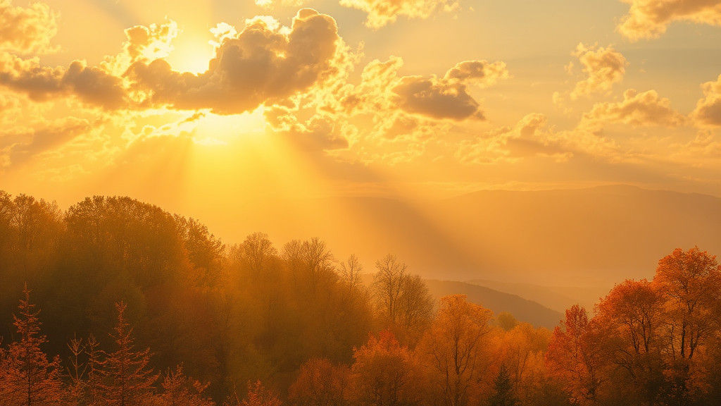 Ethereal Autumn Landscape in Impressionist Style