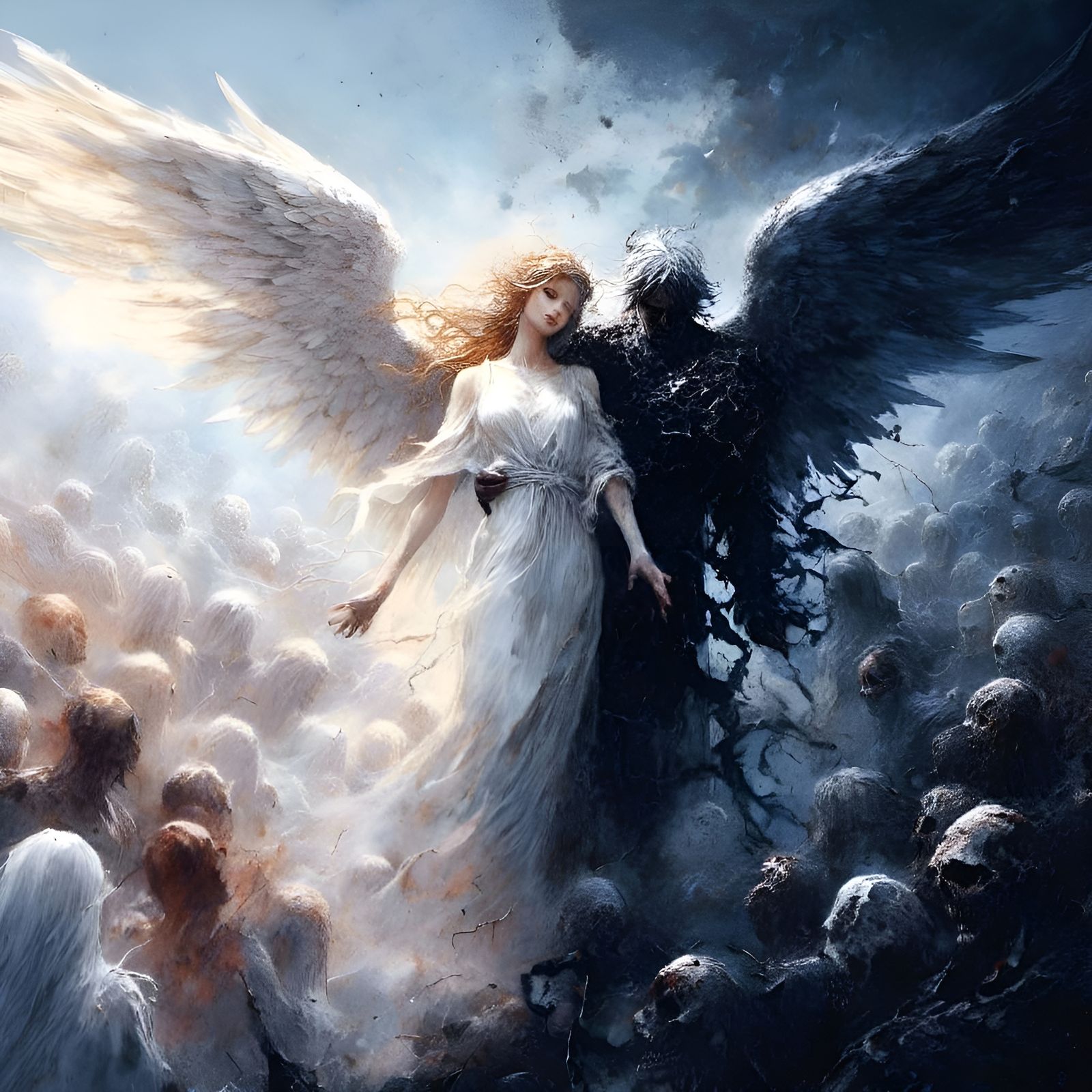 Angels Holding Hands in Epic Judgment Day Scene