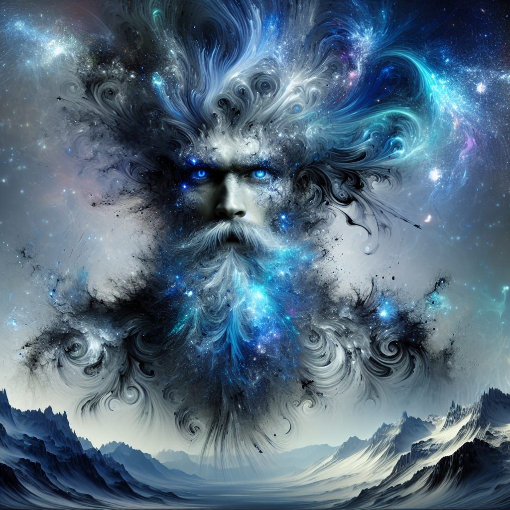 Cosmic Viking Embodied in Celestial Storm