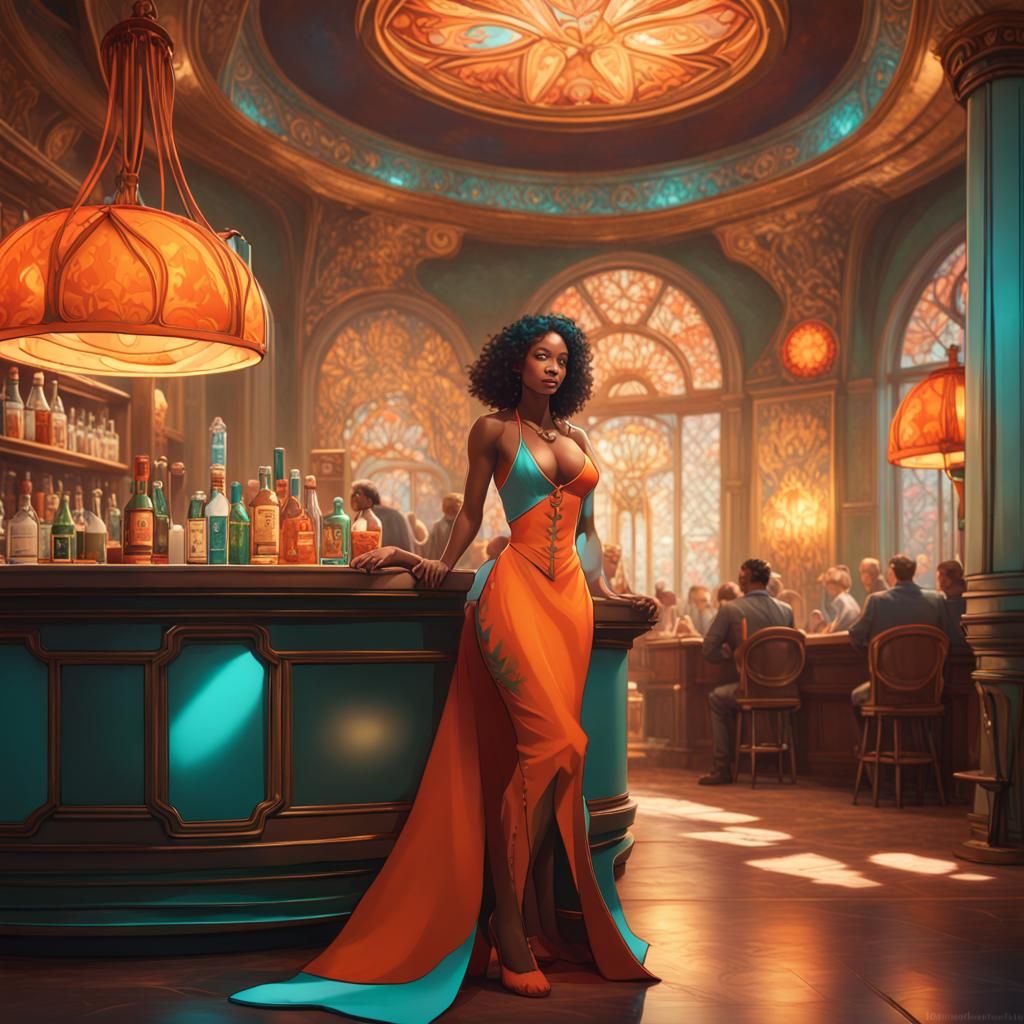 Mafia Giant in Beanstalk Nightclub: Dark Fantasy Art