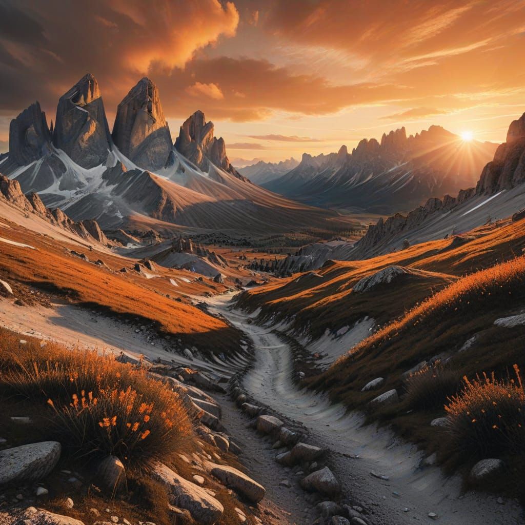 Tre Cime di Lavaredo Sunset: Charcoal Landscape