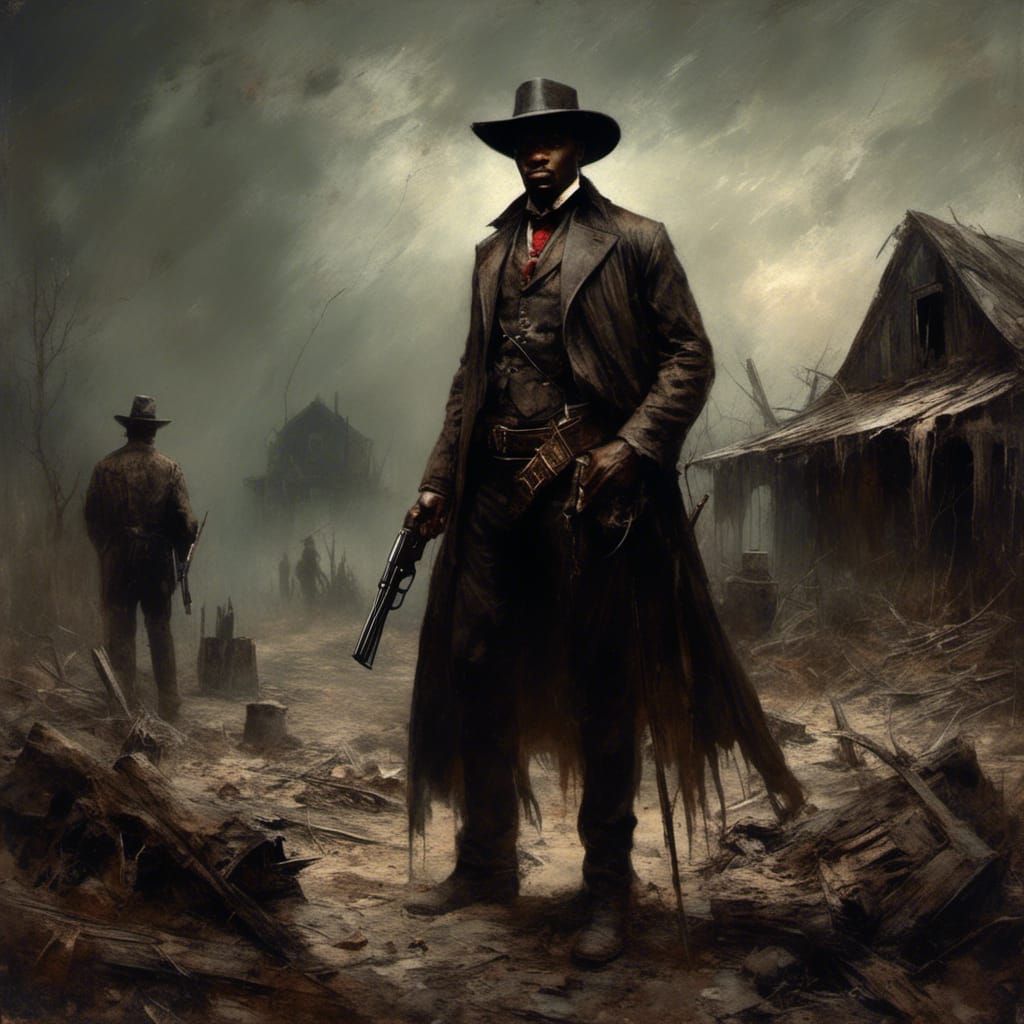 Sinister Gunslinger Southern Preacher in Macabre Style