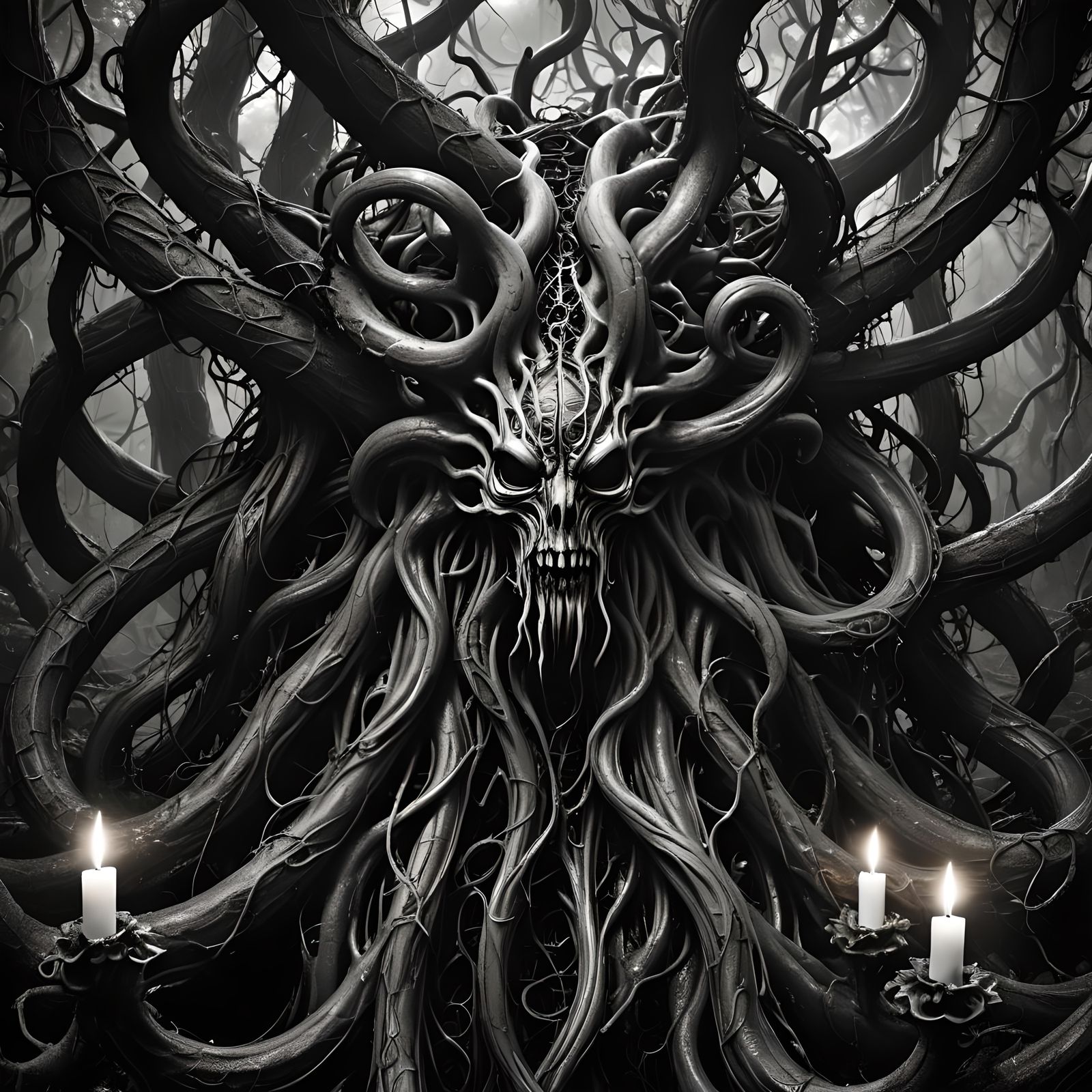 Yog-Sothoth in Dark Forest: High Contrast Surrealism