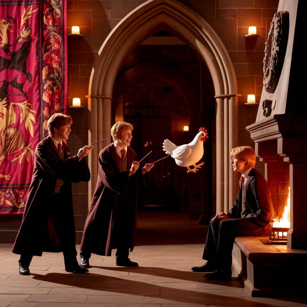 Weasley Twins' Mischief in Gryffindor Common Room