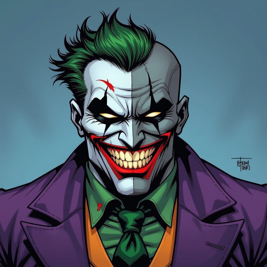 Joker Bane Hybrid DC Villain Portrait