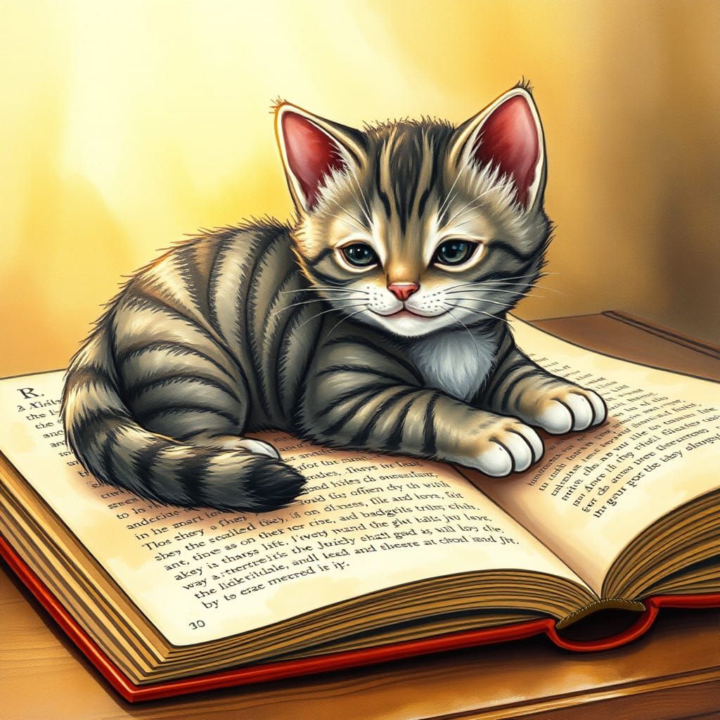 Whimsical Kitten Demands Attention in Golden Light