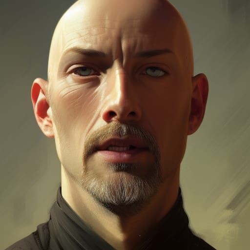 Hyperdetailed Portrait of a Bald Man in Unreal Engine