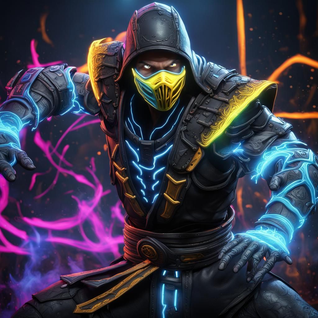 Subzero Mortal Kombat Neon Graffiti Art