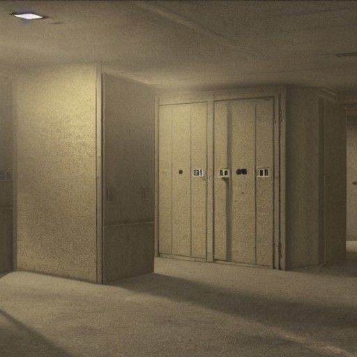 Detailed Matte Painting of SCP Backrooms