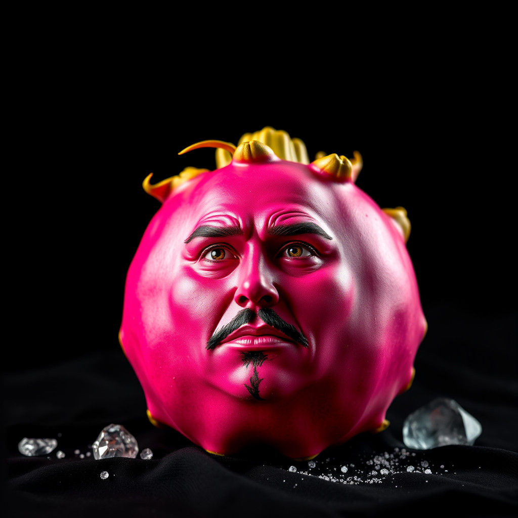 Surreal Pitaya Fruit with Human Features in 8k