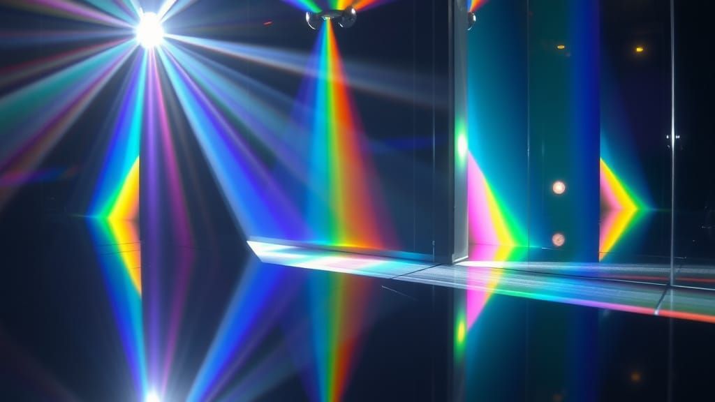 Rainbow Light Refraction Through Prisms