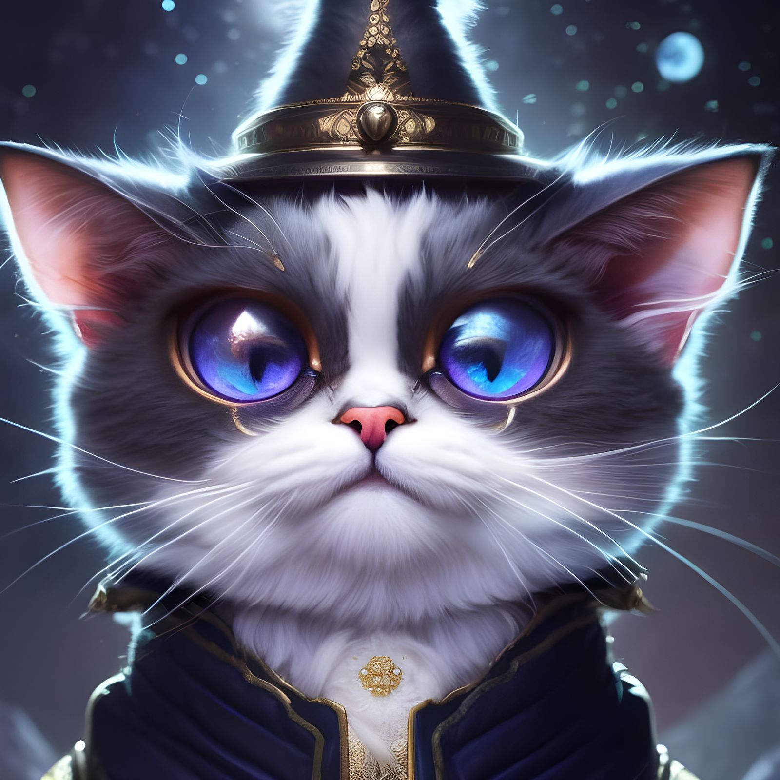 Detailed Chibi Cat Wizard in Urban Setting