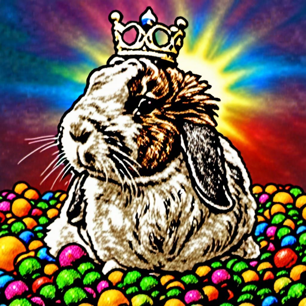 Guinea Pig Goddess Gazing at the Sun in HDR