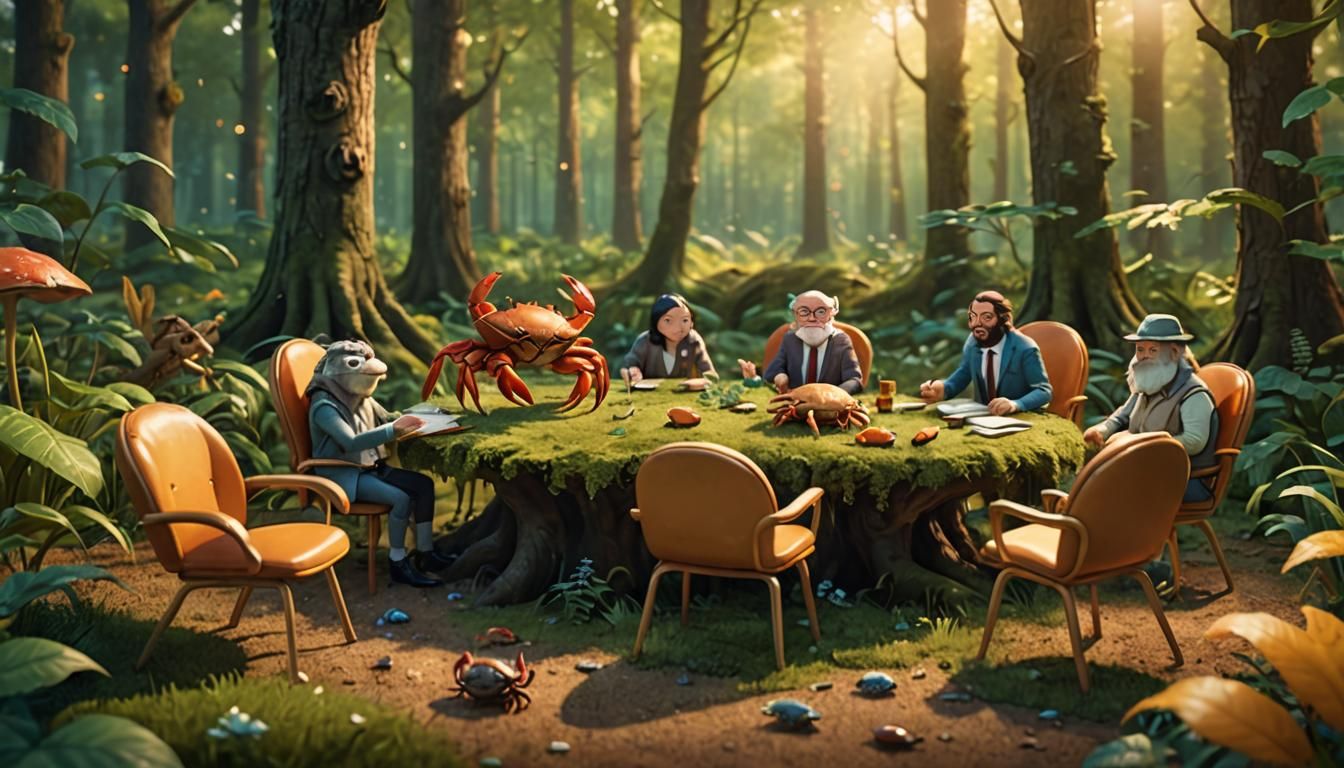 Enchanted Forest Meeting with Animals: Concept Art