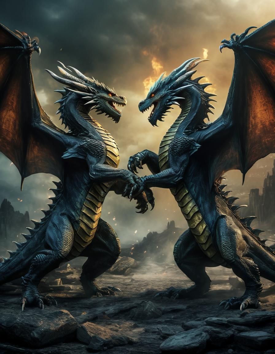 Dragons Clash in Epic Battle