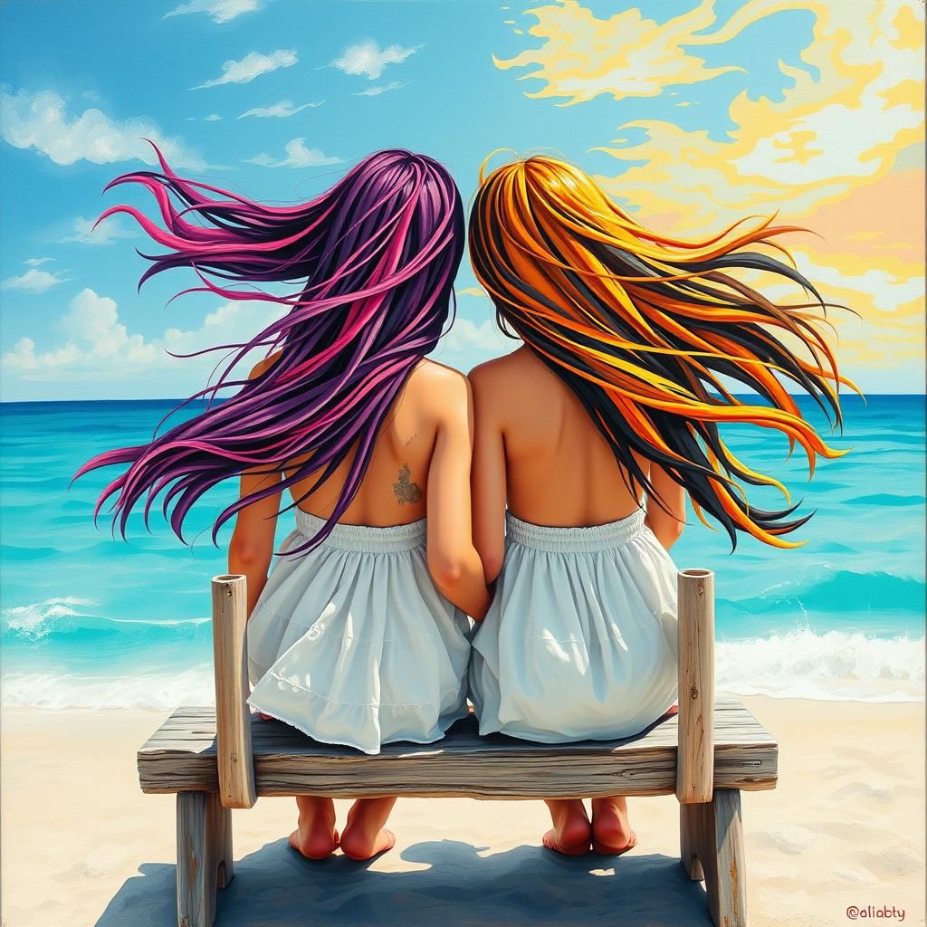 Friends at the Beach: Graffiti and Splash Art Fusion