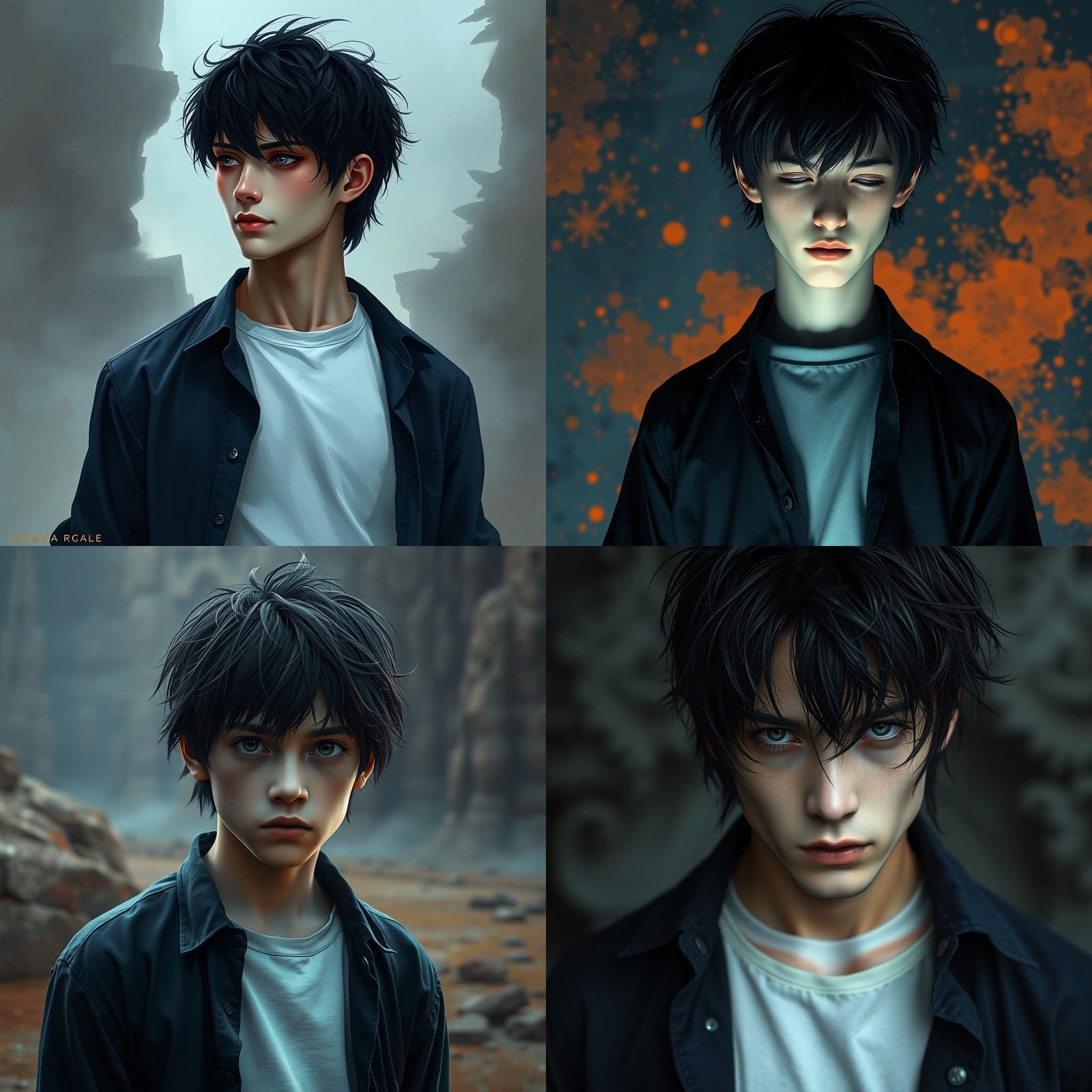 Sad Man Portrait in Detailed Matte Painting