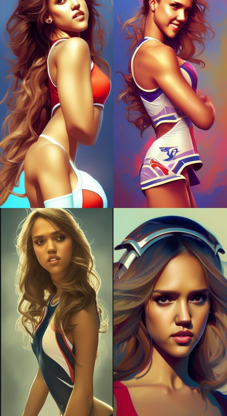 Cheerleader Portrait in Digital Art Style