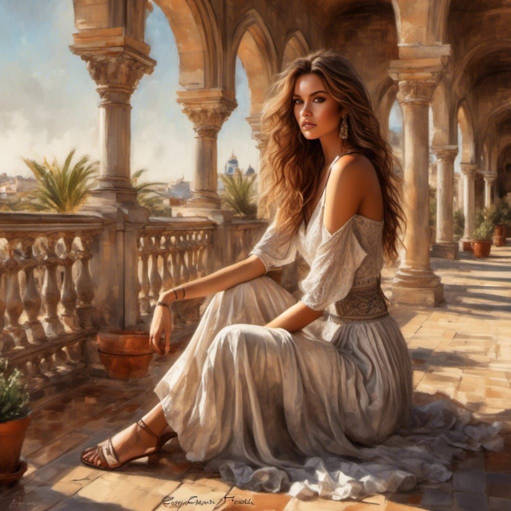 Beautiful Woman Relaxing in the Sun