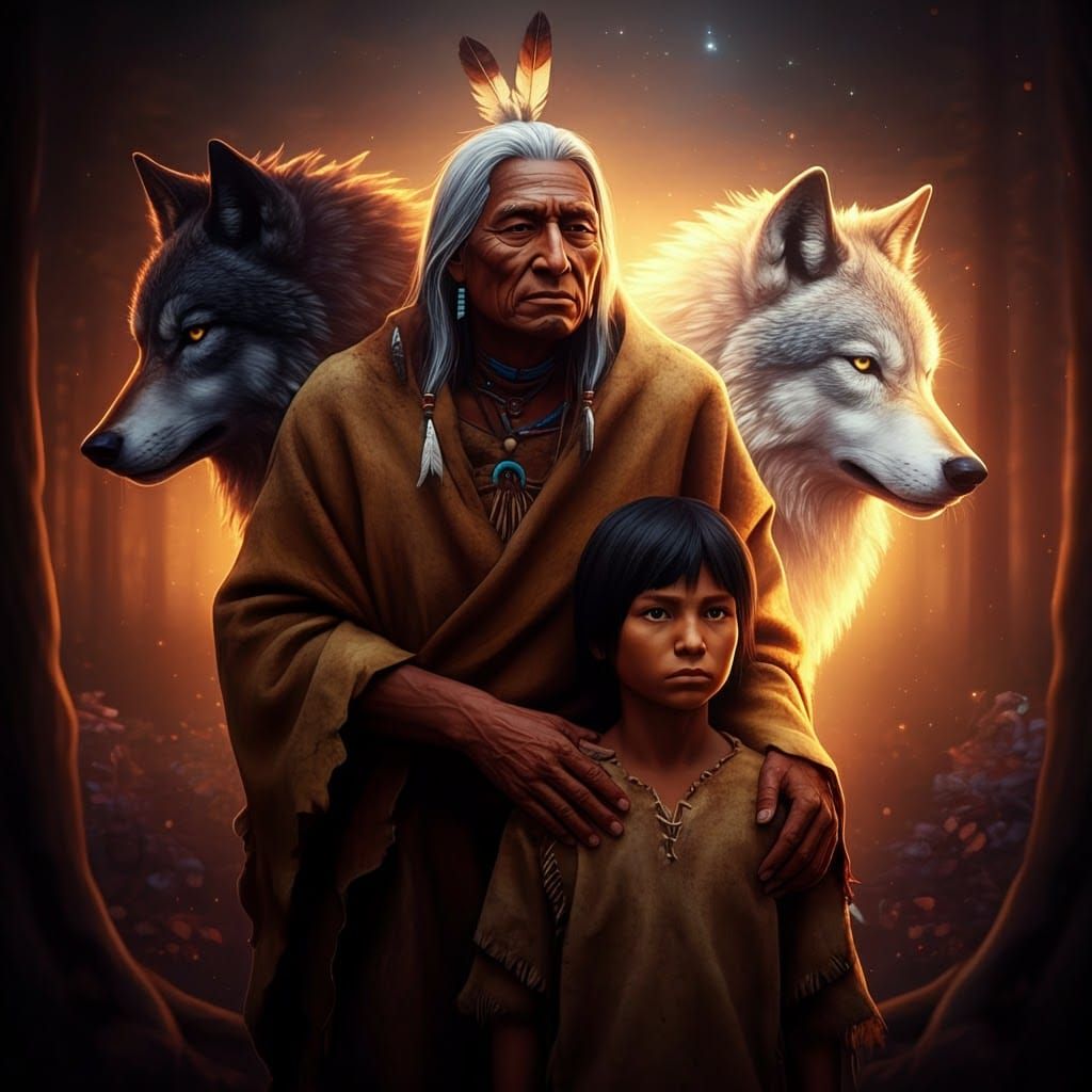 I believe you are referring to the Cherokee legend of two wo...