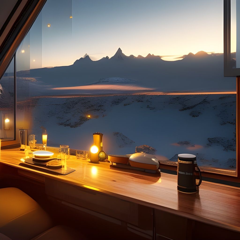 Cozy Cafe Under Starry Sky: Hyperdetailed 3D Art