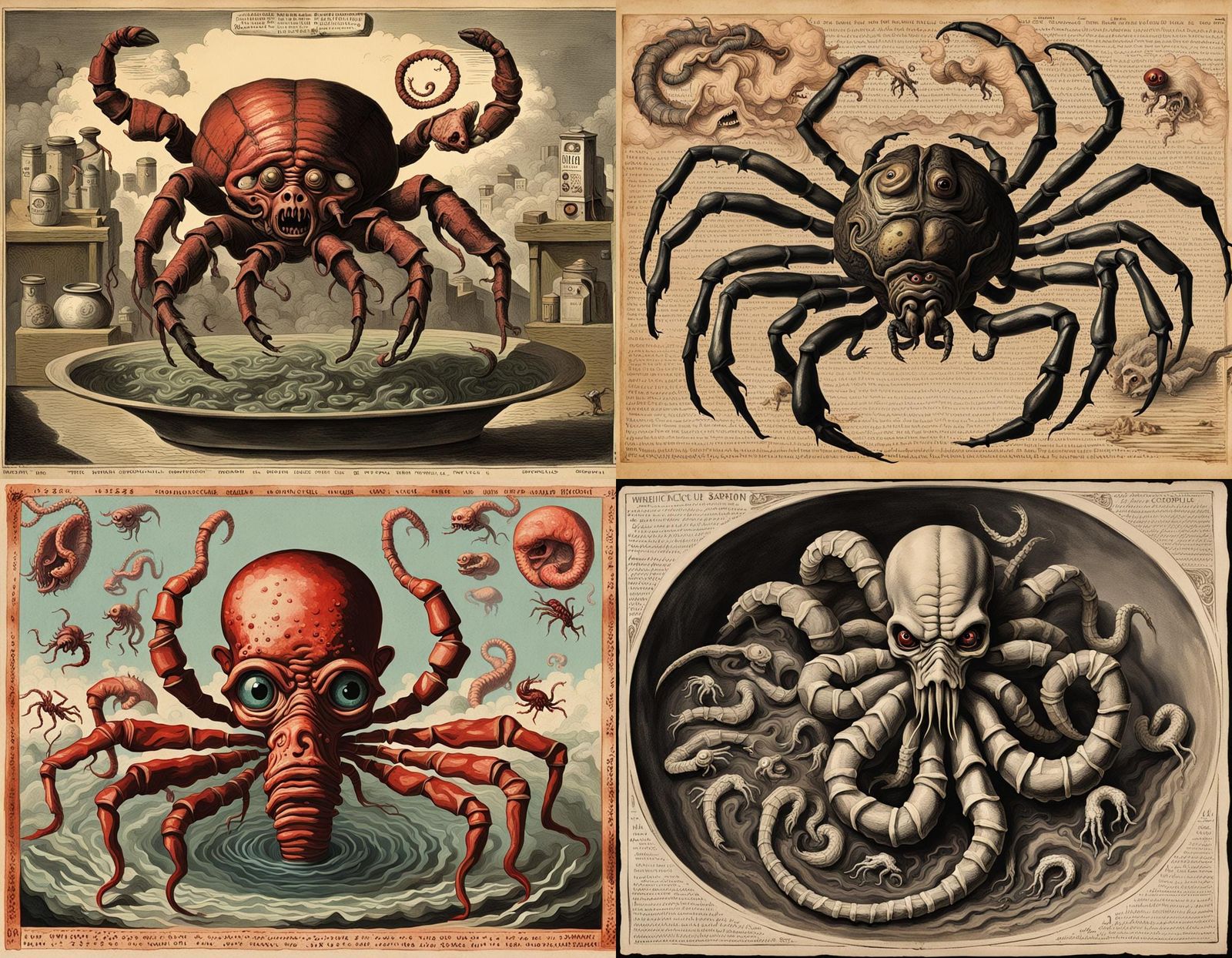 Barbaric Homunculus Scorpion Hybrid in Whimsical Horror